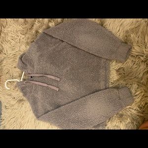 Sherpa cropped hoodie